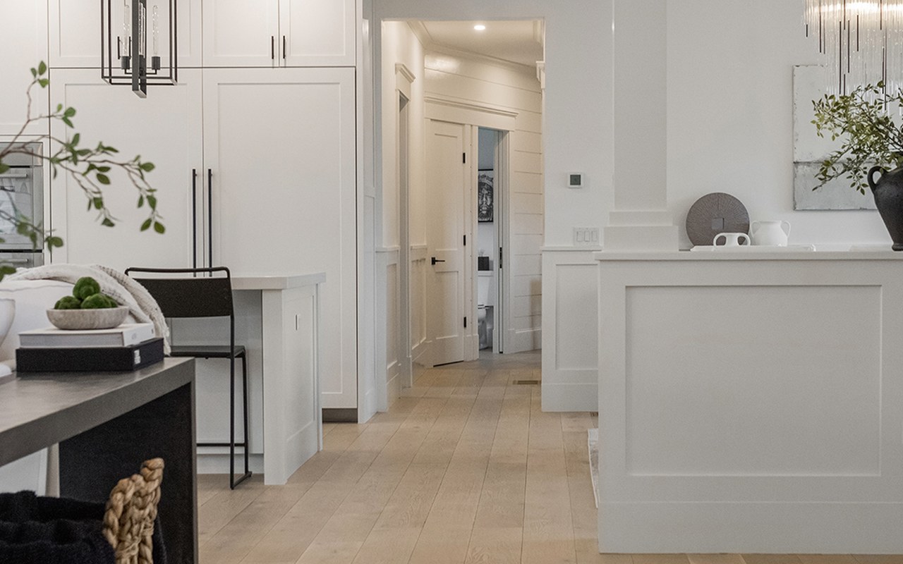 Wide-plank matte European white oak hardwood installation for Home Flooring Upgrade